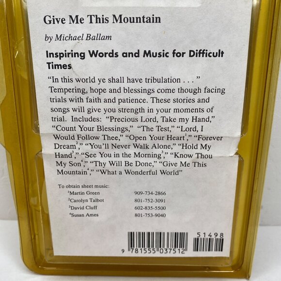 Vintage 1994 Give Me This Mountain Michael Ballam Cassette Tape Words Music - Picture 6 of 7